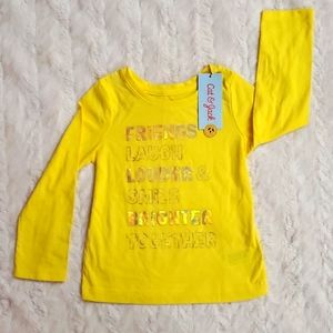 NWT Cat & Jack 3T Long Sleeve Yellow Shirt